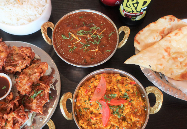 Dine-In or Takeaway Feast for Two incl. Entrees, Curry Mains, Naan & Drinks - Option for Four People
