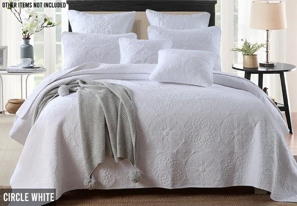 Three-Piece King/Super King Luxury Quilted 100% Cotton Coverlet Set - 10 Designs Available