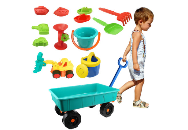 Kids Beach Pretend Wagon Sand Toy Set