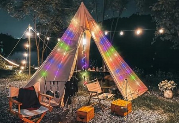 Portable Camping Light with RGB String Lights