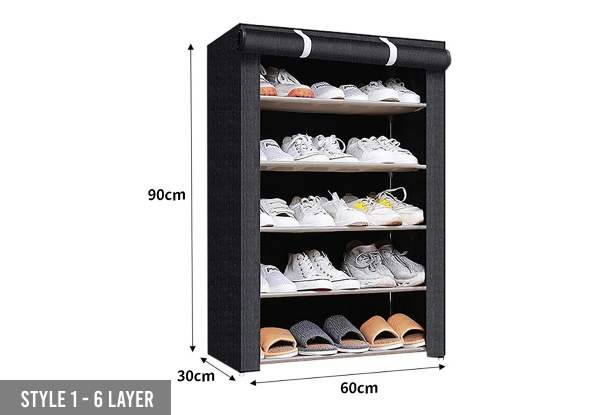 Stackable Shoe Rack with Cover - Available in Two Colours & Three Options