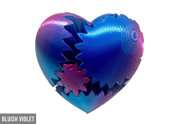 3D Printed Gear Ball Heart-Shaped Fidget Toy for Stress, Anxiety & Relaxing - Available in Four Colors & Option for Two-Pack