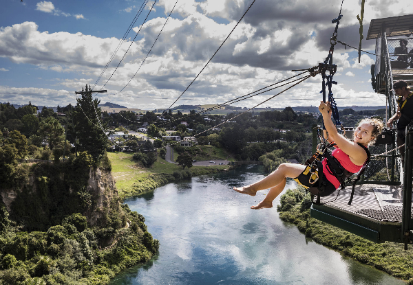 Tandem Cliffhanger - Extreme Swing Experience for Two People Across the Waikato