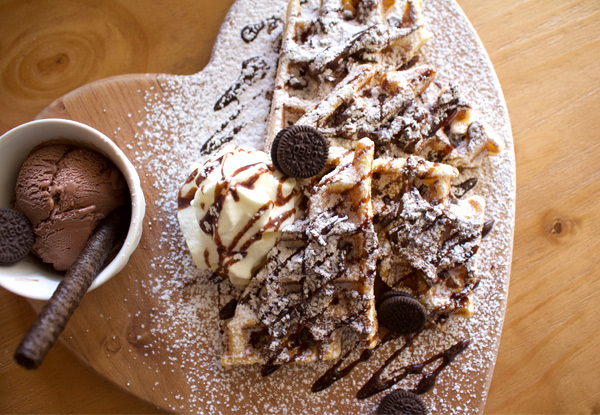 Two Gourmet Belgium Waffles for Two People