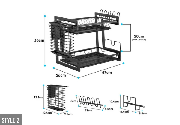 Multifunctional Two-Tier Dish Drying Rack - Two Styles Available