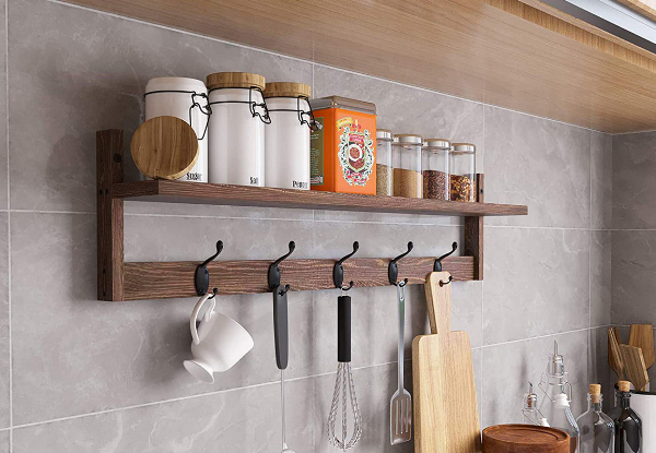 Clothes Wooden Hanging Hook Rack