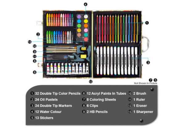 138-Piece Kids Crayons & Oil Pastels Set