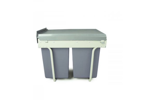 Double 15 Litre Pull Out Rubbish Bin - Option for 20 Litre
