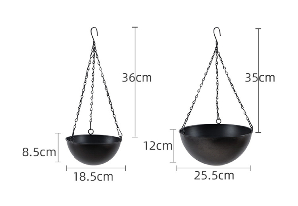 Two-Set Iron Hanging Flower Pots - Two Colours Available