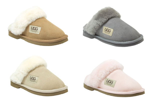 Comfort Me 'Wombat' Memory Foam Fur Trim UGG Scuffs - Three Colours Available
