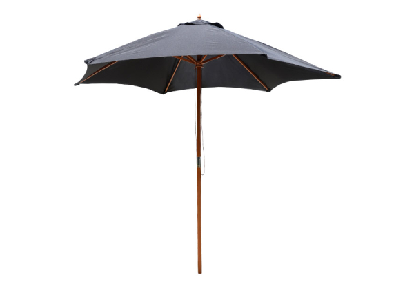 Three-Metre Wooden Market Umbrella