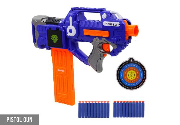 KidsPlay Auto Electric Toy Gun Range Incl. Foam Bullets - Two Options Available