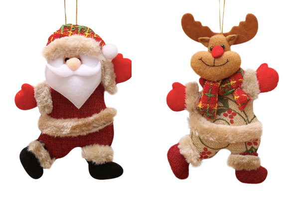 Set of Two Christmas Tree Hanging Decorations