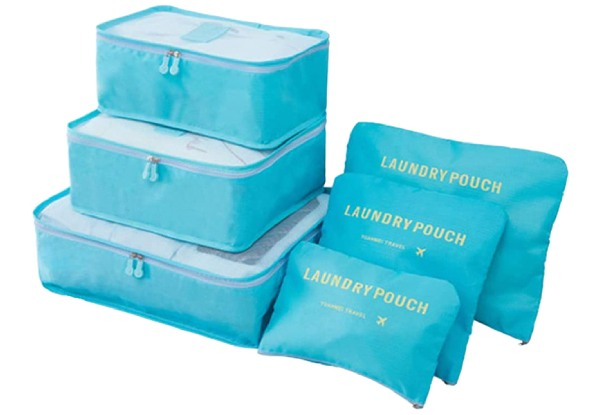 Six-Piece Luggage Organiser Pouch Set - Three Colours Available & Option for Two Sets