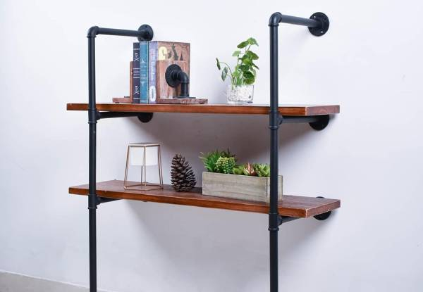 Three-Tier Industrial Iron Pipe DIY Shelf - Option for Four & Five-Tier
