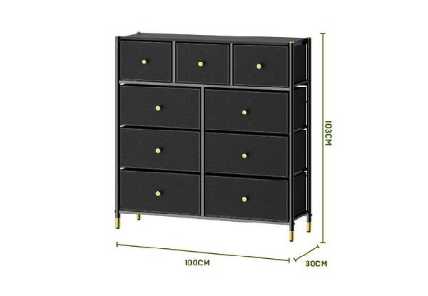 Nine-Drawer Tallboy Cabinet Dresser - Two Options Available