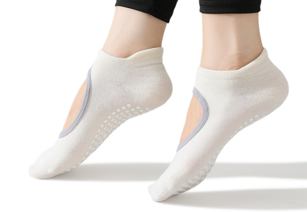 Four Pairs Women's Pilates Socks with Grips - Option for Eight Pairs