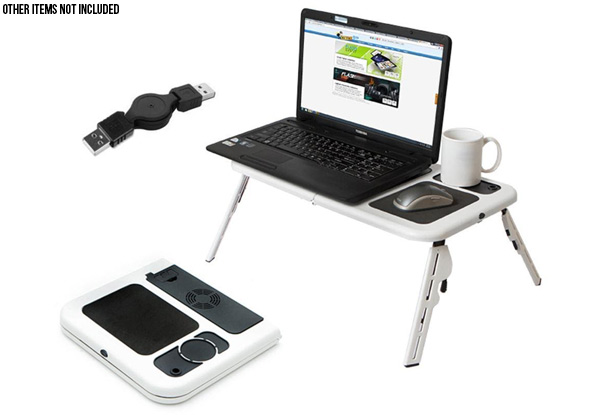 Laptop Table with Desk Cooling Fan