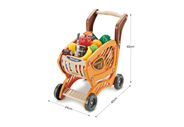 65-Piece Kids Supermarket Toy Set with Trolley