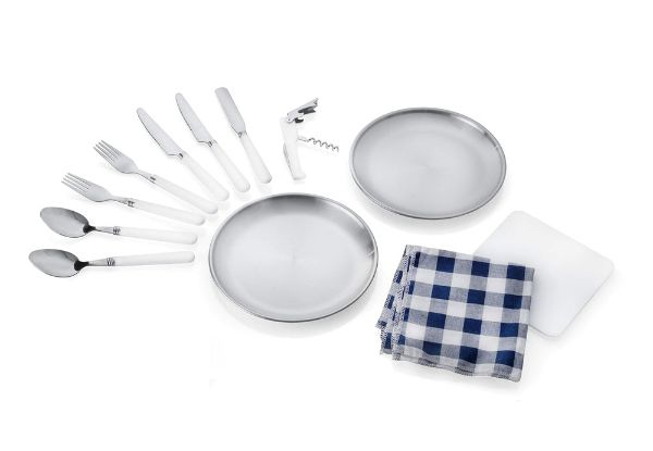 13-Pieces Outdoor Cutlery Mess Kit with Storage Bag - Two Colours Available