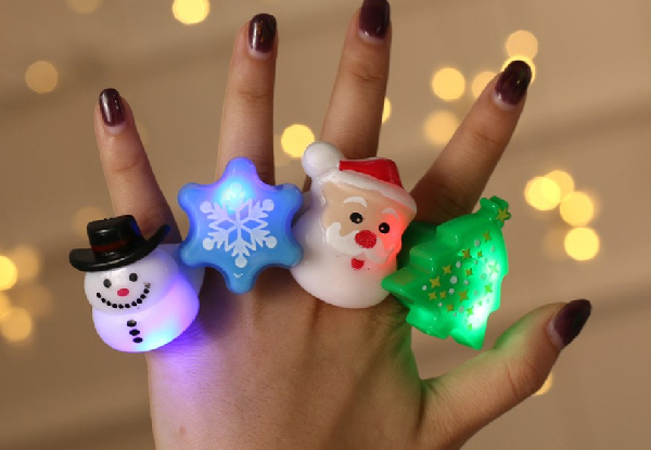 Four-Pack of Christmas Luminous Rings - Option for Eight-Pack