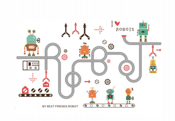 DIY Robots Wall Decal with Free Delivery