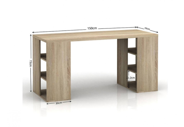 Ariella Computer Desk with Storage Shelves