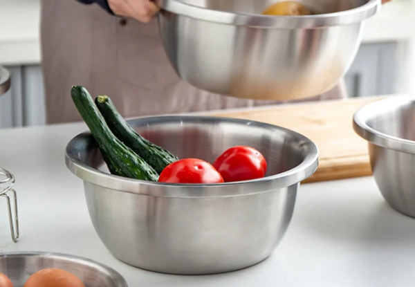 SOGA Three-Piece Stainless Steel Mixing Bowl Set