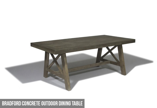 Bradford Concrete Outdoor Dining Table with Two Bench Seats