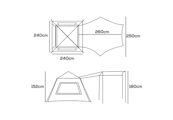 Mountview Instant Pop-Up Tent - Two Sizes Available