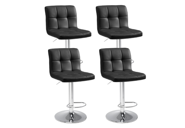 Four-Piece Bar Stool Chair with Footrest - Two Colours Available