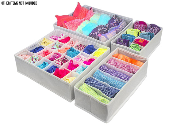 Four-Pack of Collapsible Drawer Dividers