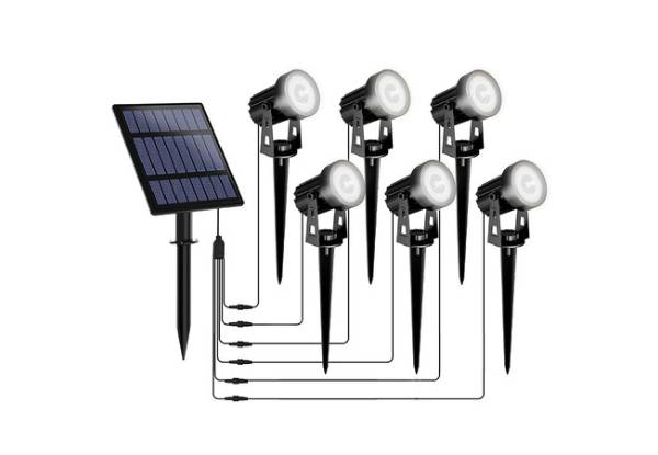 Solar Outdoor Garden Spotlight - Available in Two Light Colours & Option for Four or Six Headlights