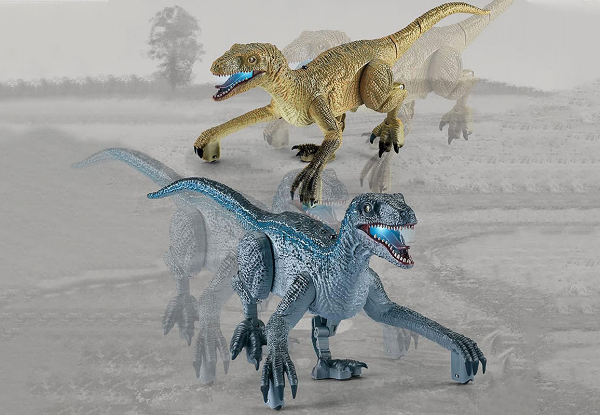 2.4G Remote Control Walking Roaring Dinosaur Toy - Available in Two Colours & Option for Two-Pack