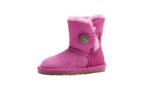 Ugg Auzland Sheepskin Water-Resistant Kids Short Button Boots - Available in Two  Colours & Six Sizes