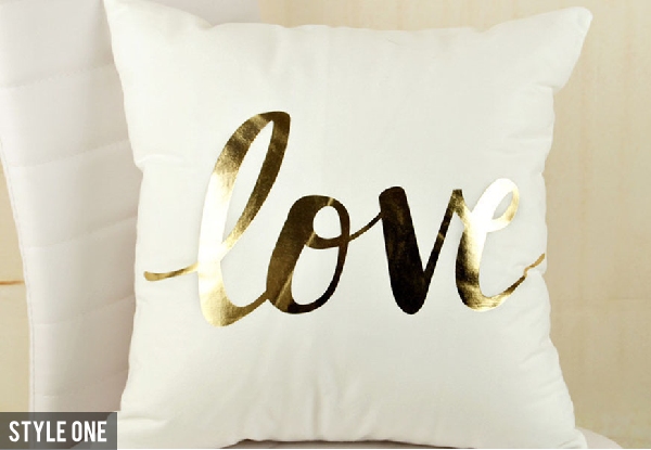 Gold Print Cushion Cover - 10 Styles Available with Free Delivery