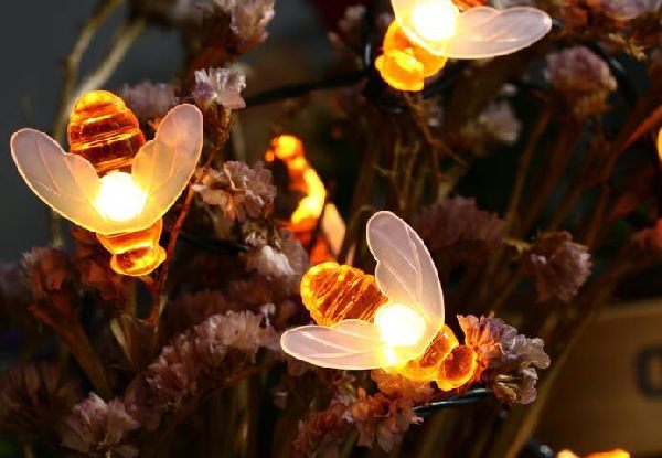 LED Honey Bee Solar Powered Garden Lights