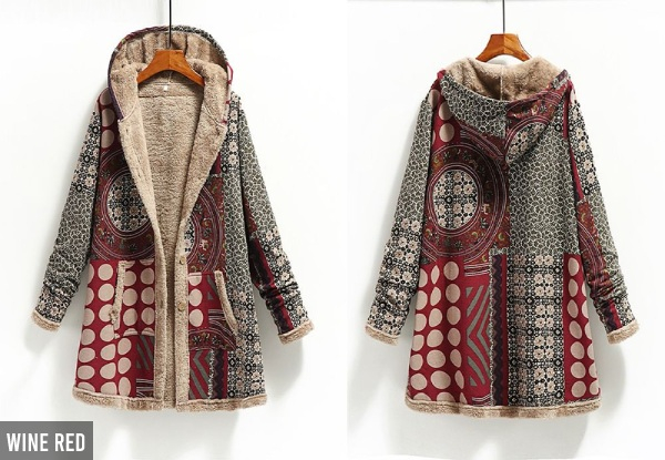 Women Patchwork Fleece-Lined Coat - Five Sizes & Four Colours Available