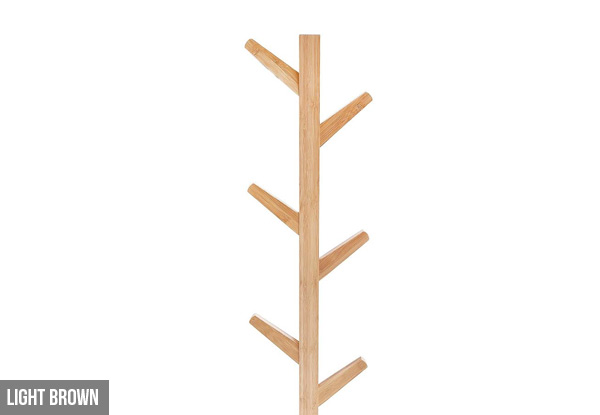 Six-Hook Bamboo Wall-Mounted Coat Rack