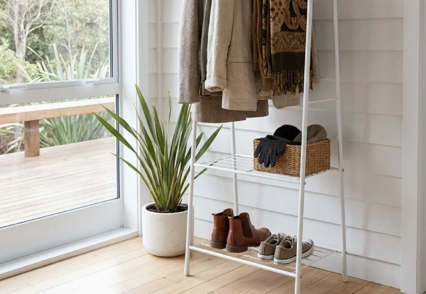 Entryway Clothes Rack Storage with Shelf