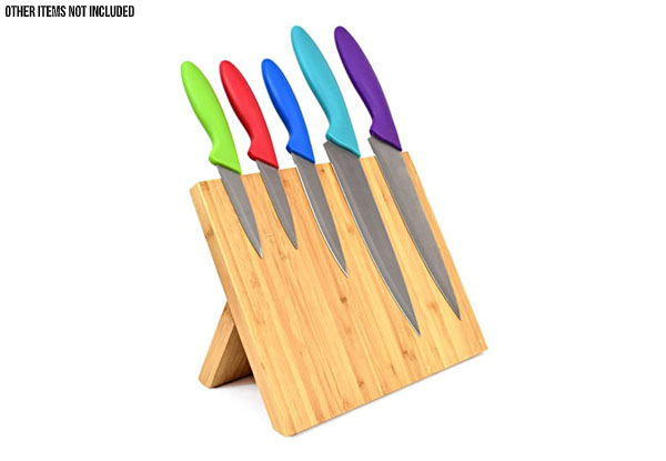 Magnetic Bamboo Knife Block