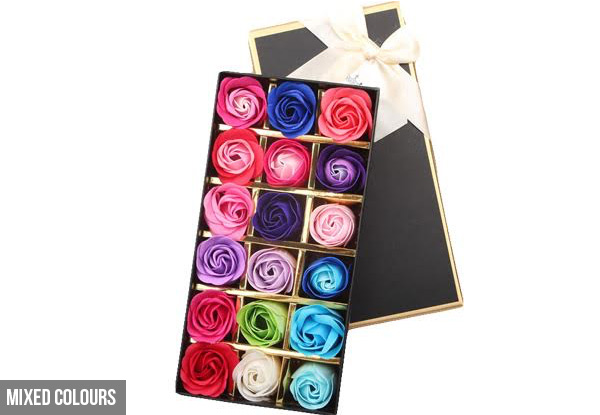 Rose-Shaped Soap 18-Pack Gift Set - Seven Colours Available