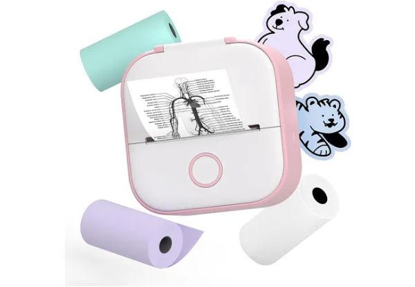 Phomemo T02 Sticker Mini Printer with Three-Rolls Paper - Three Colours Available