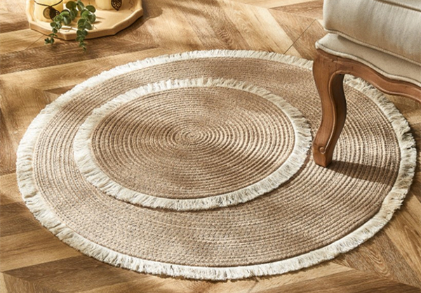 Round Woven Handmade Rattan Carpet Rug - Two Sizes Available