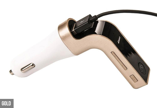 Bluetooth Car FM Transmitter with Cable - Three Colours Available with Free Metro Delivery