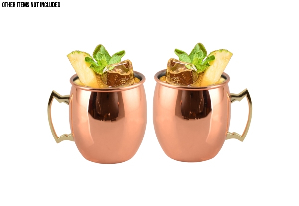 Two-Pack of Copper Finished Mugs - Two Styles Available & Option for Four-Pack