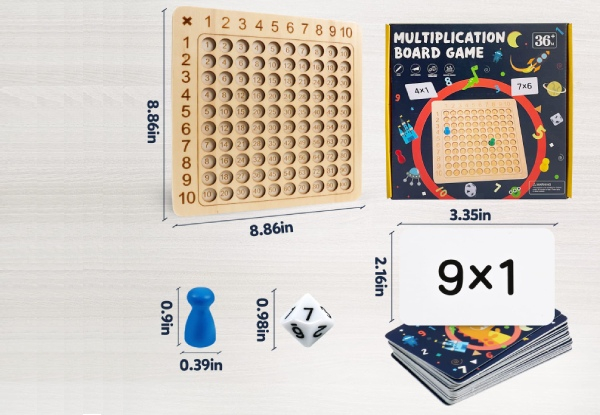 Wooden Montessori Educational Multiplication Board Game
