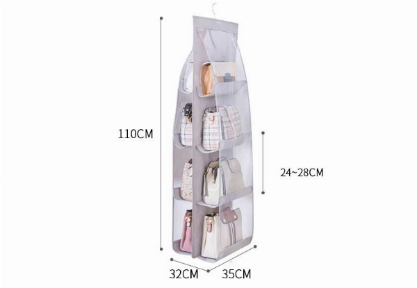 Eight-Pocket Handbag Hanging Organiser - Available in Three Colours