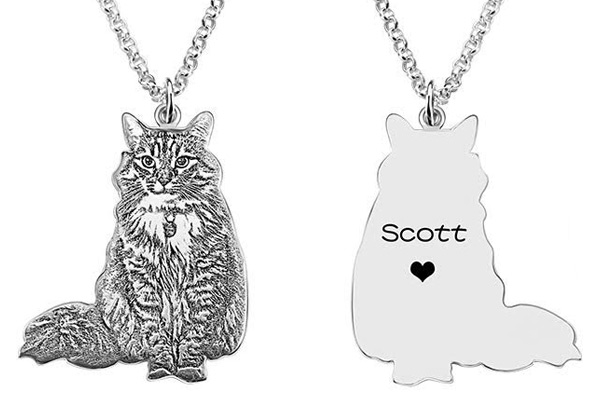 925 Sterling Silver Personalised Pet Necklace - Additional Delivery Charges Apply