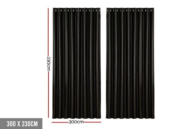 Two-Piece Artiss Glossy Blackout Window Curtain - Available in Two Colours & Four Sizes